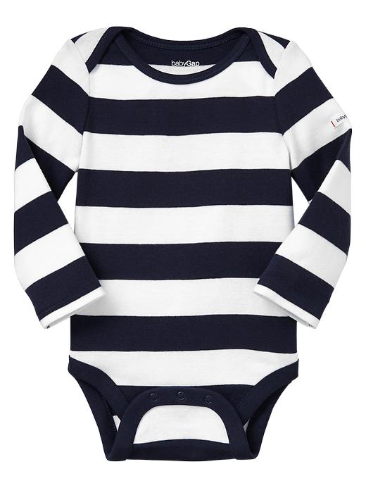 1 of 8 showing, with the color basic navy stripe of product Long-sleeve bodysuit