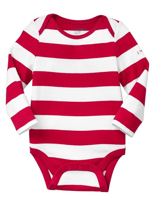 1 of 8 showing, with the color admiral red stripe of product Long-sleeve bodysuit