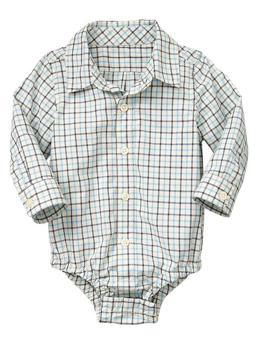 Checkered buttonup bodysuit Gap