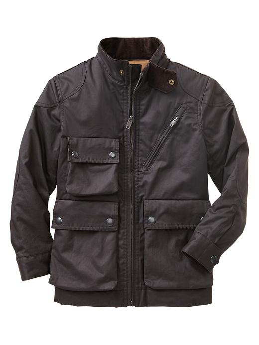 1 of 8 showing, with the color flint gray of product Waxed moto jacket