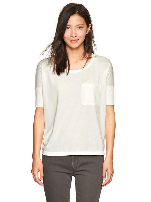View large product image 1 of 2. Elbow-sleeve burnout tee