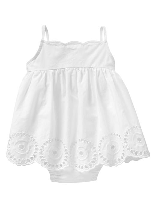 1 of 8 showing, with the color white of product Scalloped eyelet body double
