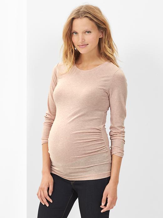 1 of 8 showing, with the color pink heather of product Maternity Pure Body T-Shirt