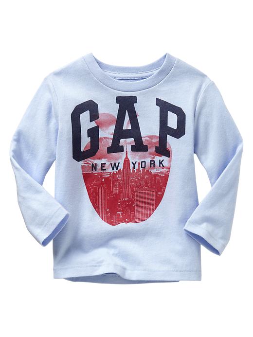 1 of 8 showing, with the color bicoastal blue of product Arch logo city graphic tee