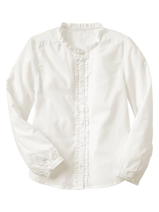 1 of 8 showing, with the color off white of product Ruffle shirt