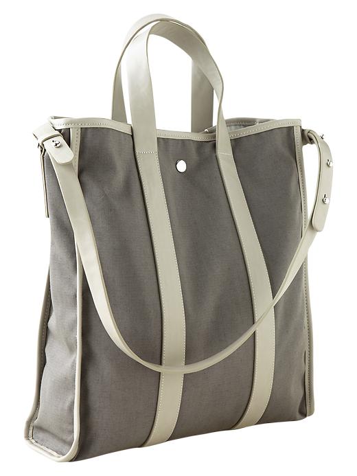 1 of 8 showing, with the color smoking gray of product Colorblock khaki tote