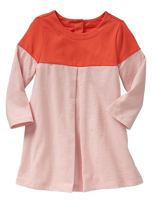 1 of 8 showing, with the color icy pink of product Colorblock pleated dress