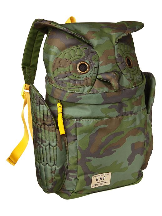 View large product image 1 of 2. Camo owl backpack