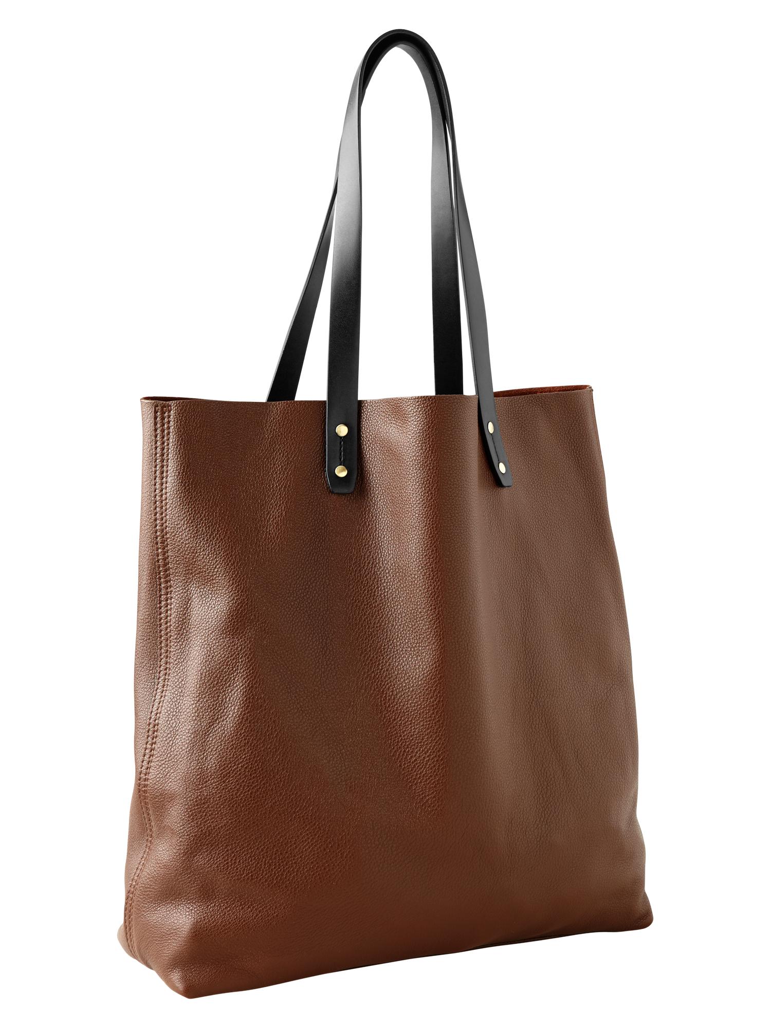 Leather tote Gap