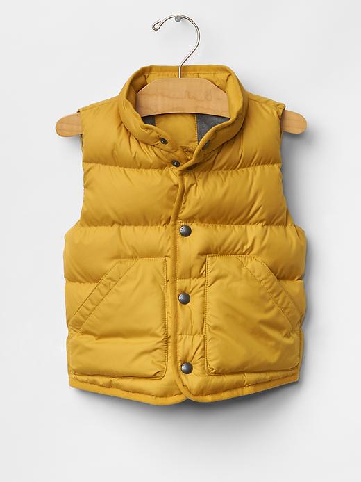 1 of 8 showing, with the color gold plate of product Warmest puffer vest