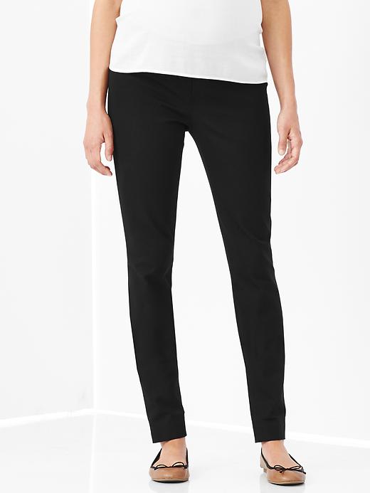 1 of 8 showing, with the color true black of product Demi panel ultra skinny pants