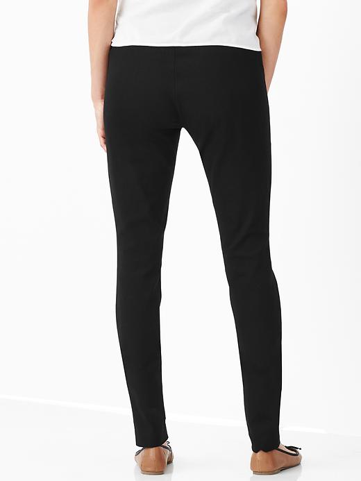 2 of 8 showing, with the color true black of product Demi panel ultra skinny pants