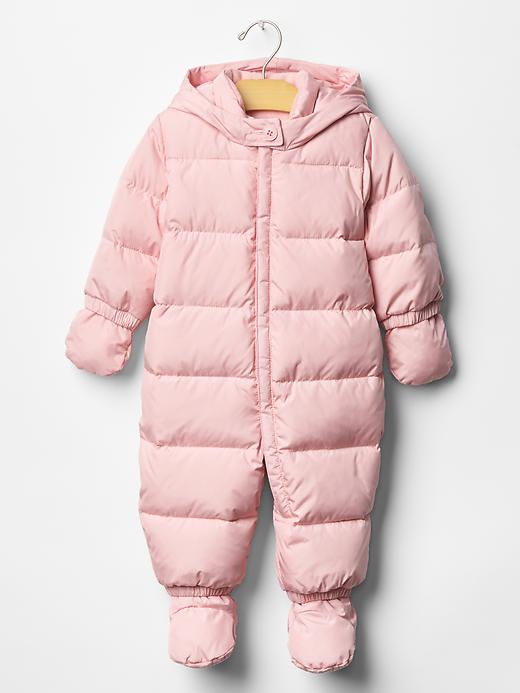 1 of 8 showing, with the color icy pink of product Warmest puffer snowsuit
