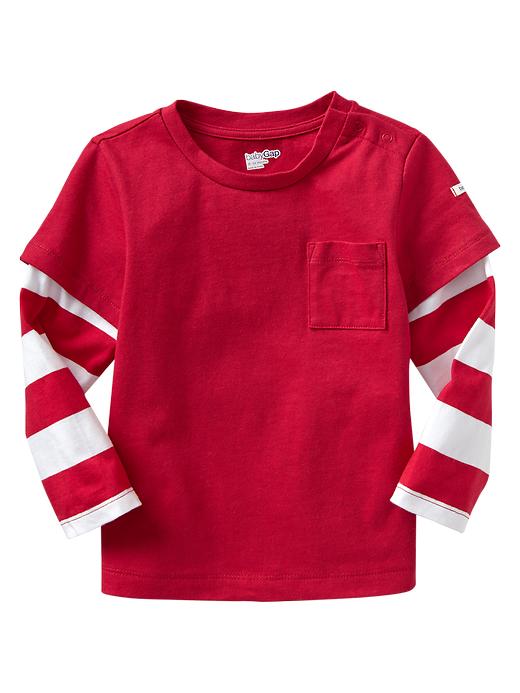 1 of 8 showing, with the color admiral red of product 2-in-1 stripe tee
