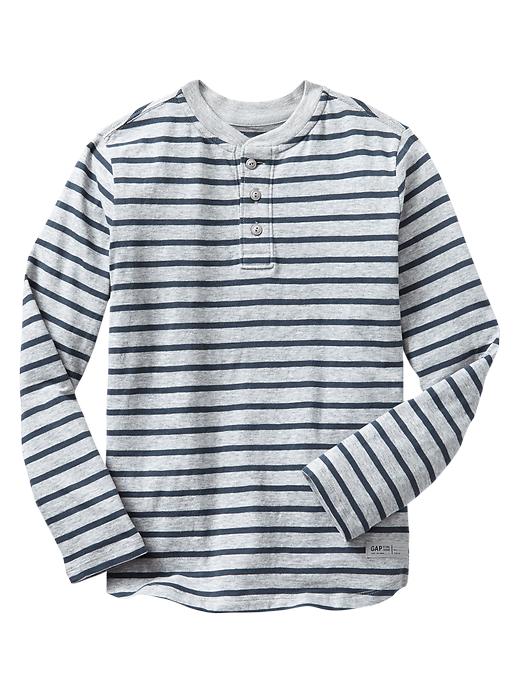 1 of 8 showing, with the color heather grey of product Stripe slub henley