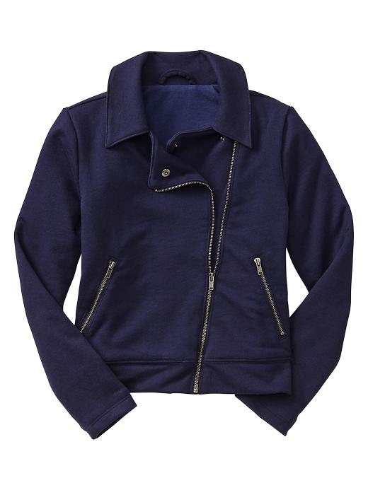 1 of 8 showing, with the color dark night of product Knit moto jacket