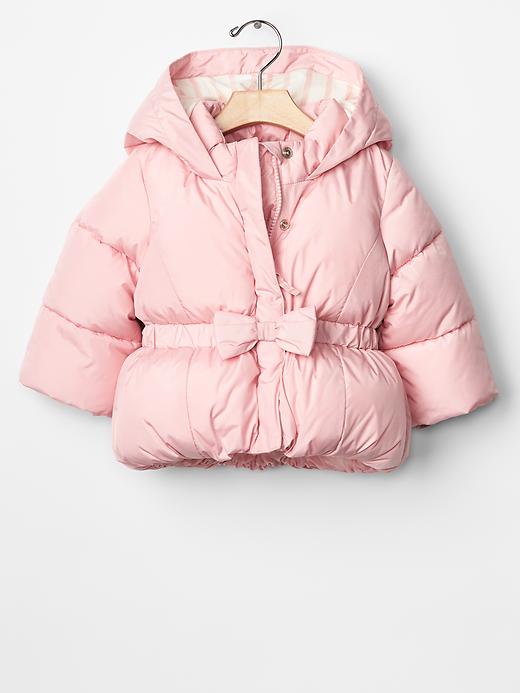 1 of 8 showing, with the color icy pink of product Warmest bow puffer