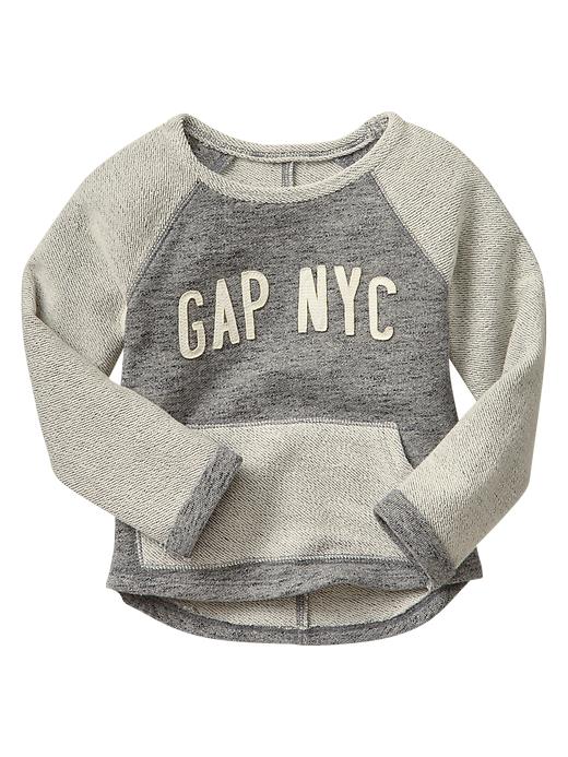 1 of 8 showing, with the color heather grey of product Logo terry baseball sweatshirt