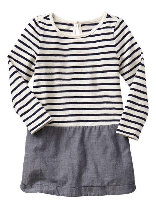View large product image 1 of 2. Mix-media stripe dress