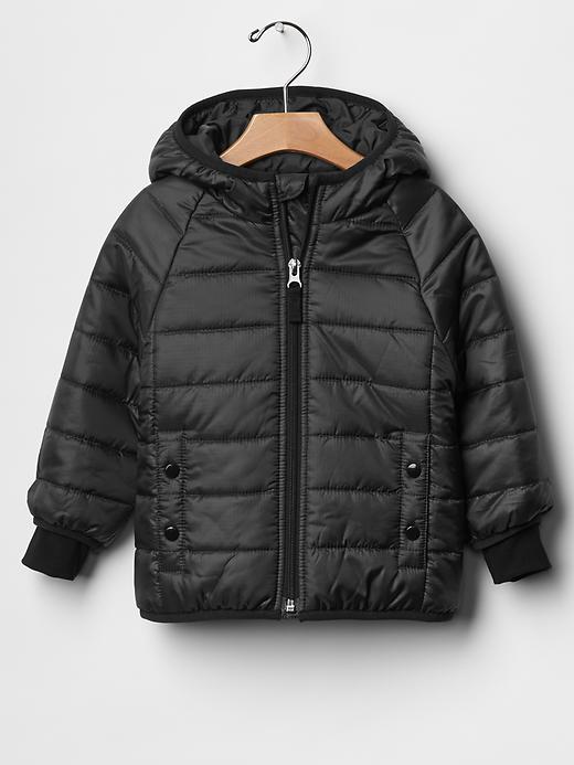 1 of 8 showing, with the color cast iron of product PrimaLoft® raglan puffer jacket
