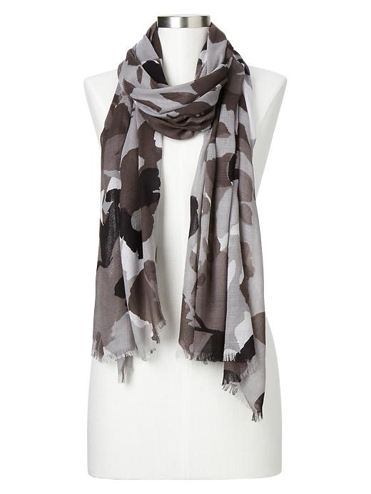 Faded Gray Camo Print Scarf
