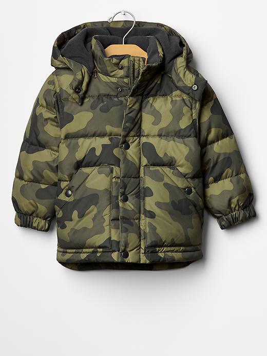 1 of 8 showing, with the color olive grove of product Warmest down camo puffer jacket