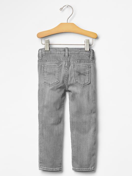 2 of 8 showing, with the color grey denim of product Moto skinny jeans