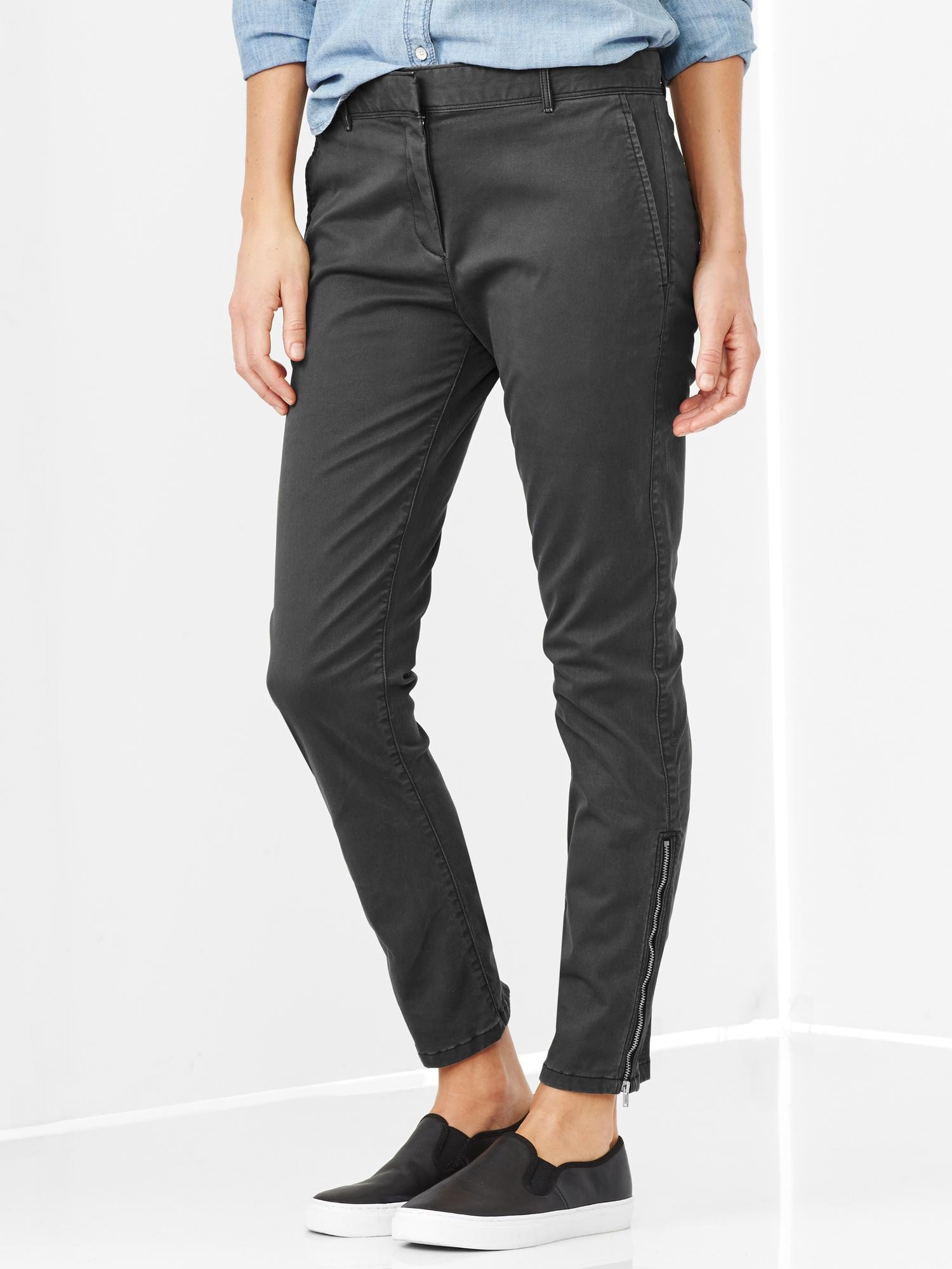Skinny mini zip khakis Gap