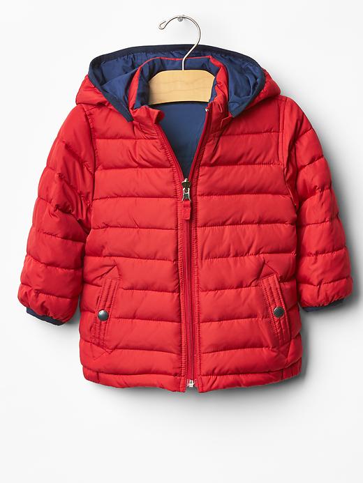 1 of 8 showing, with the color new nordic red of product Warmest reversible puffer jacket