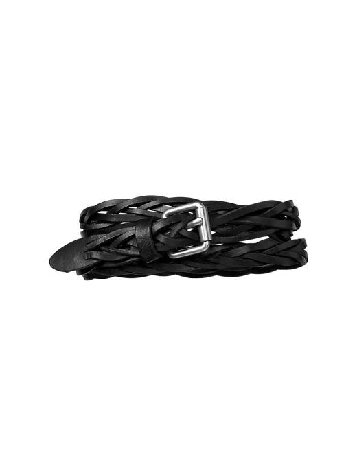 1 of 8 showing, with the color black of product Braided leather belt
