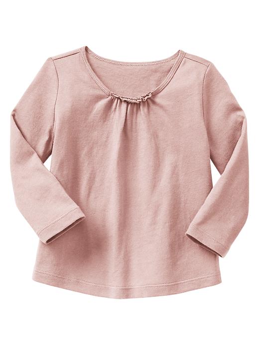 1 of 8 showing, with the color pink cameo of product Ruffle tee
