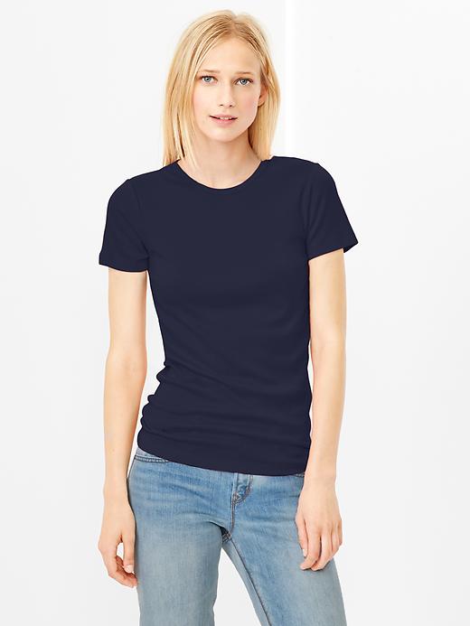 1 of 8 showing, with the color navy of product Supersoft crewneck tee