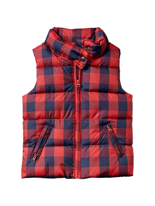 Warmest checkered puffer vest