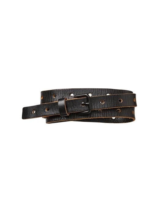 1 of 8 showing, with the color black of product Perforated leather belt