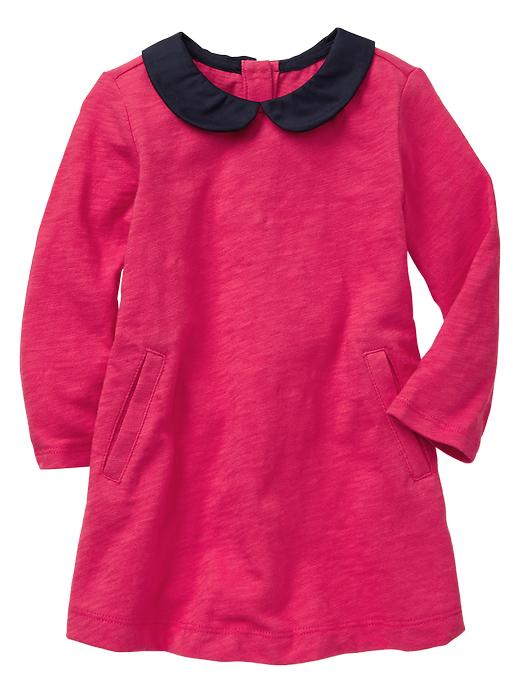 1 of 8 showing, with the color pink rose of product Colorblock peter pan dress