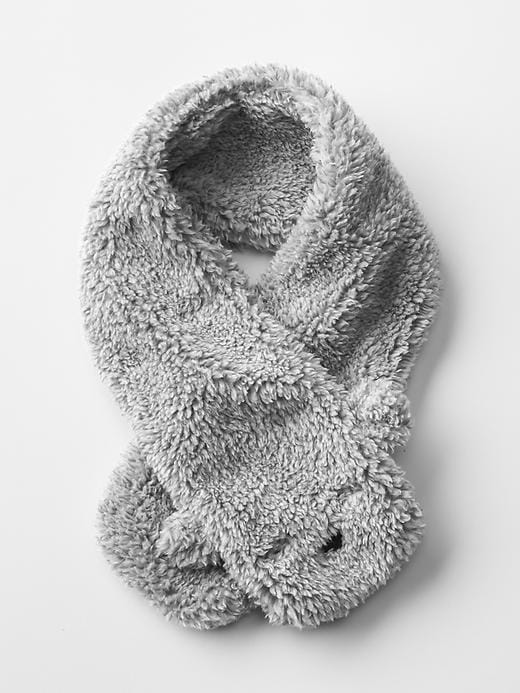 1 of 8 showing, with the color dark heather grey of product Sherpa bear scarf