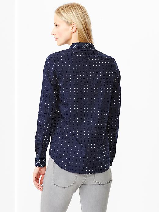 2 of 8 showing, with the color navy of product Polka dot oxford shirt