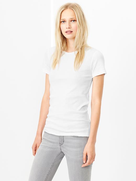 1 of 8 showing, with the color white of product Supersoft crewneck tee