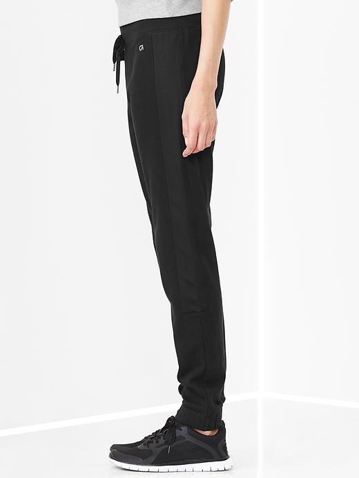 2 of 8 showing, with the color true black of product Twill mesh-panel sweatpants