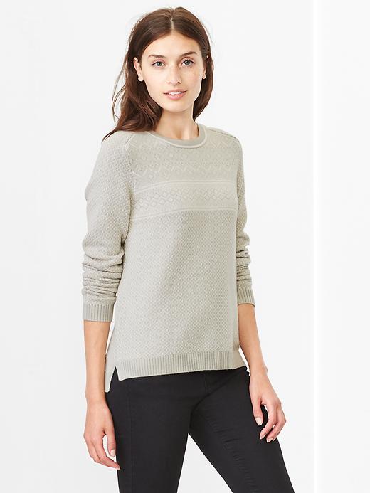 1 of 8 showing, with the color deep vanilla of product Fair isle sweater