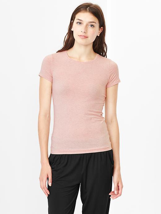 1 of 8 showing, with the color pink heather of product Pure Body short-sleeve tee