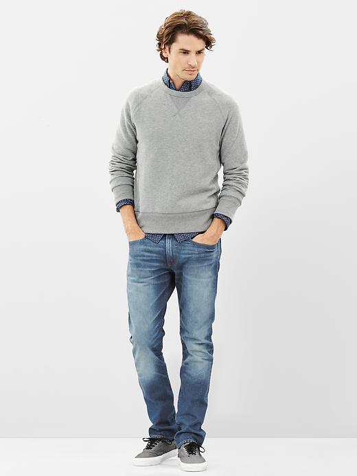 2 of 8 showing, with the color heather grey of product Lived-in crew pullover