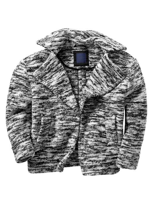 1 of 8 showing, with the color black and white tweed of product Marled cocoon jacket