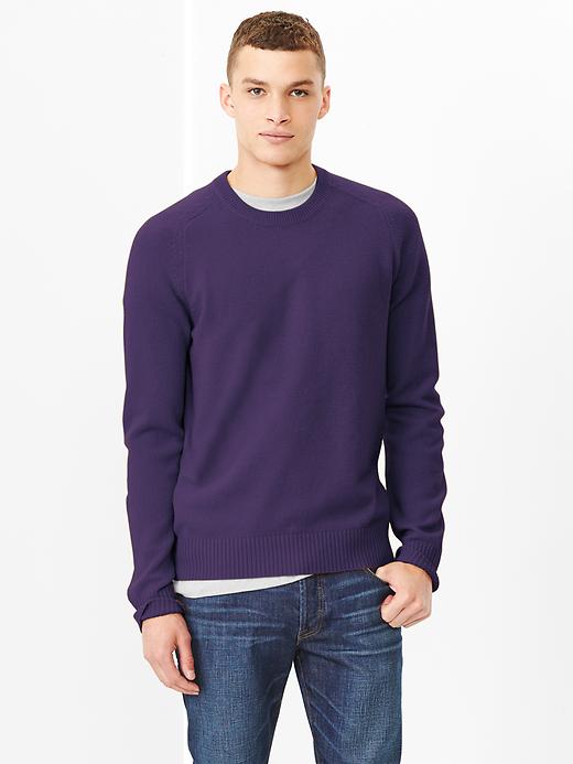 1 of 8 showing, with the color purple of product Lambswool crewneck sweater