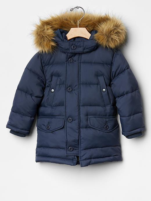 1 of 8 showing, with the color deep sailor blue of product Warmest puffer parka