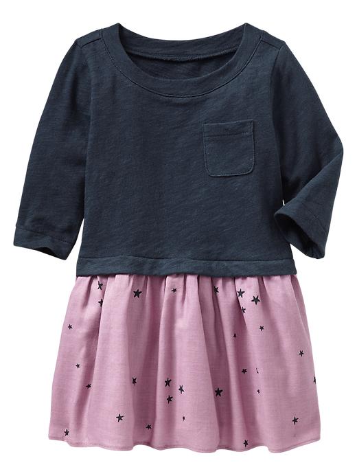 1 of 8 showing, with the color midnight fog of product Mix-media starry dress