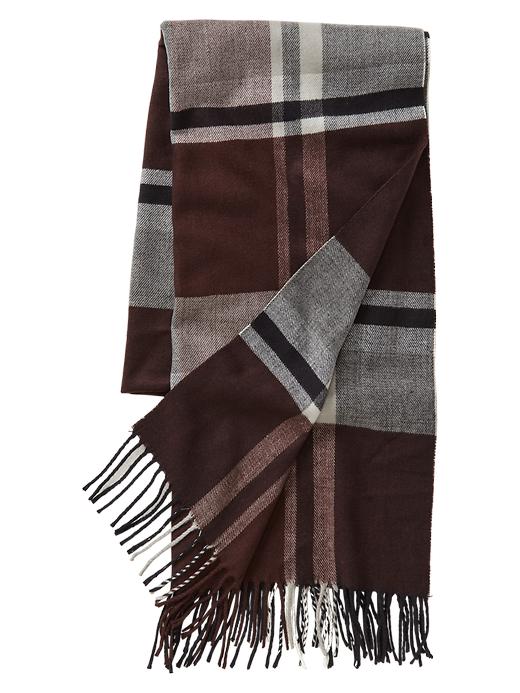 1 of 8 showing, with the color burgundy heather of product Exploded plaid scarf