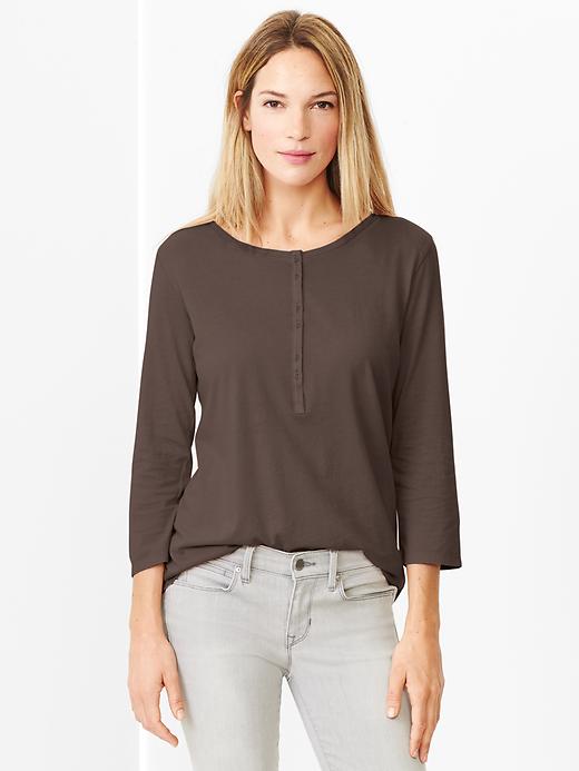 1 of 8 showing, with the color vintage plum of product Pima henley