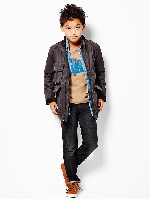 2 of 8 showing, with the color flint gray of product Waxed moto jacket