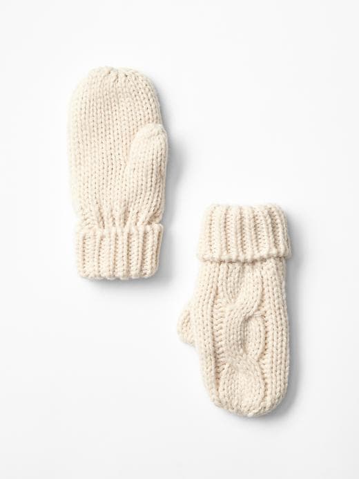 1 of 8 showing, with the color sloe gin of product Cable knit mittens